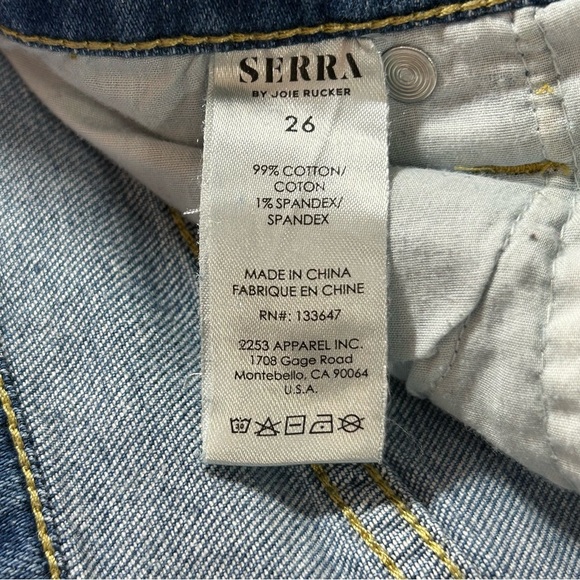 Serra By Joie Rucker Jeans Denim Women's Distressed Wide Leg Blue Size 26 - Picture 4 of 7